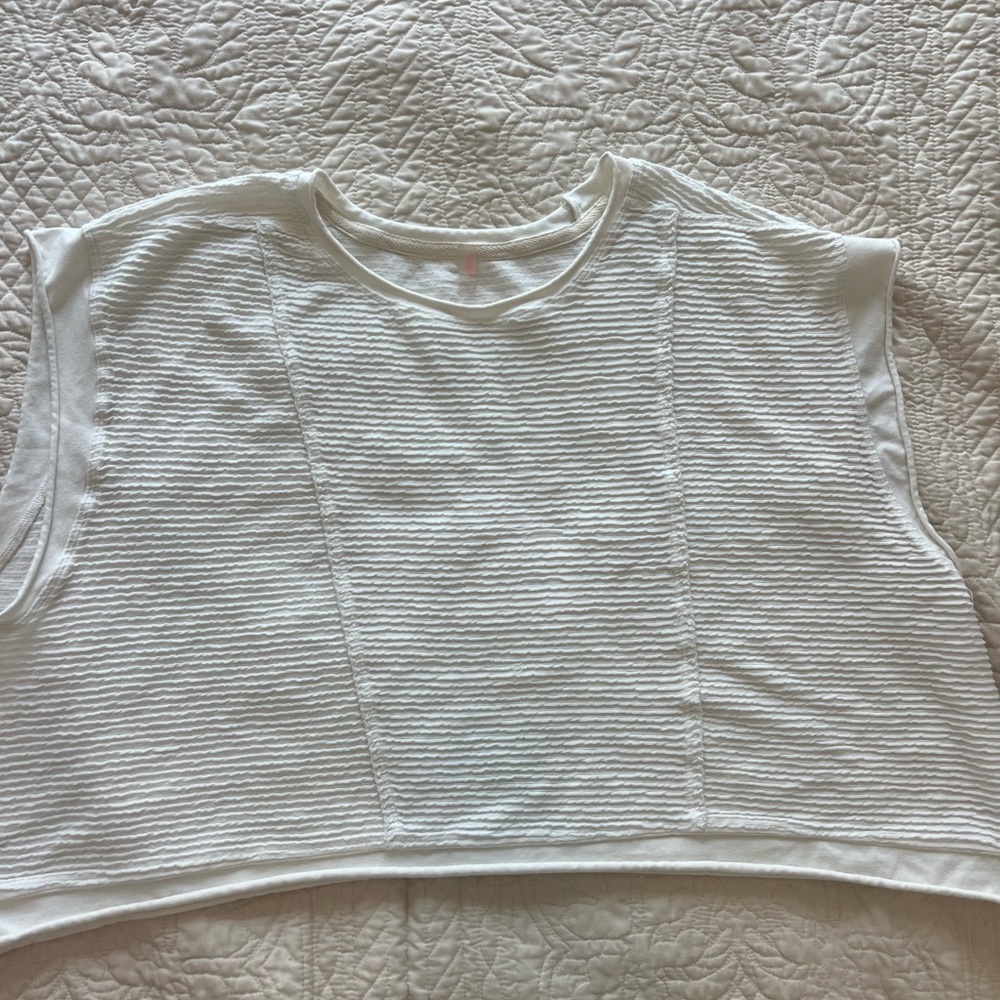 Free people movement boxy ribbed tshirt cropped top